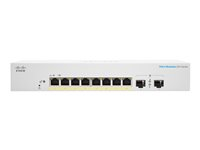 Cisco Business 220 Series CBS220-8P-E-2G - Switch - smart - 8 x 10/100/1000 (PoE+) + 2 x Gigabit SFP (opplink) - rackmonterbar - PoE+ (67 W) CBS220-8P-E-2G-EU