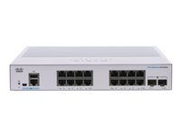 Cisco Business 350 Series CBS350-16T-E-2G - Switch - L3 - Styrt - 16 x 10/100/1000 + 2 x Gigabit SFP - rackmonterbar CBS350-16T-E-2G-EU
