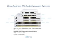 Cisco Business 350 Series CBS350-48FP-4G - Switch - L3 - Styrt - 48 x 10/100/1000 (PoE+) + 4 x Gigabit SFP - rackmonterbar - PoE+ (740 W) CBS350-48FP-4G-EU