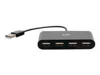 C2G 4-Port USB Hub - USB 2.0 Hub - USB Multiport Hub - 480Mbps - Hub - 4 x USB 2.0 - stasjonær C2G54462