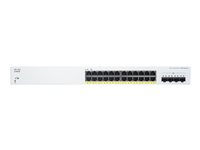 Cisco Business 220 Series CBS220-24FP-4X - Switch - smart - 24 x 10/100/1000 (PoE+) + 4 x 10 Gigabit SFP+ (opplenke) - rackmonterbar - PoE+ (382 W) CBS220-24FP-4X-EU