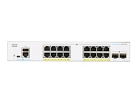Cisco Business 250 Series CBS250-16P-2G - Switch - L3 - smart - 16 x 10/100/1000 (PoE+) + 2 x Gigabit SFP - rackmonterbar - PoE+ (120 W) CBS250-16P-2G-EU