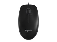 Logitech B100 - Mus - høyre- og venstrehåndet - optisk - 3 knapper - kablet - USB - svart 910-003357