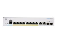 Cisco Business 350 Series 350-8FP-2G - Switch - L3 - Styrt - 8 x 10/100/1000 (PoE+) + 2 x kombo for Gigabit Ethernet/Gigabit SFP - rackmonterbar - PoE+ (120 W) CBS350-8FP-2G-EU