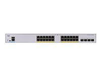 Cisco Business 350 Series 350-24P-4G - Switch - L3 - Styrt - 24 x 10/100/1000 (PoE+) + 4 x Gigabit SFP - rackmonterbar - PoE+ (195 W) CBS350-24P-4G-EU