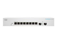 Cisco Business 220 Series CBS220-8T-E-2G - Switch - smart - 8 x 10/100/1000 + 2 x Gigabit SFP (opplink) - rackmonterbar CBS220-8T-E-2G-EU