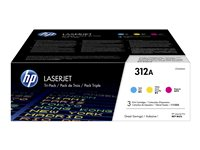 HP 312A - 3-pack - gul, cyan, magenta - original - LaserJet - tonerpatron (CF440AM) - for Color LaserJet Pro MFP M476dn, MFP M476dw, MFP M476nw CF440AM