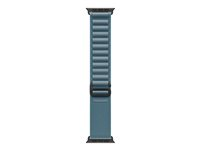 Apple - Sløyfe for smart armbåndsur - 49 mm, svart titanfinish - Liten størrelse - lys blå - for Watch Hermès Series 9, SE 3, Series 10, Series 11, Series 8, Series 9, Ultra 2, Ultra 3 MG9K4ZM/A