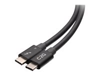 C2G 1.5ft Thunderbolt 4 USB C Cable - USB C to USB C - 40Gbps - M/M - Thunderbolt-kabel - 24 pin USB-C (hann) til 24 pin USB-C (hann) - USB 3.2 / DisplayPort 2.1 / Thunderbolt 4 - 30 V - 50 cm - 4 K 60 Hz (4096 x 2160) støtte, USB Power Delivery (100 W), 8K 60Hz støtte, Ethernet-støtte - svart C2G28885