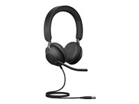 Jabra Evolve2 40 SE UC Stereo - Hodesett - on-ear - kablet - USB-C, USB-A - lydisolerende - Optimert for UC 24189-989-799