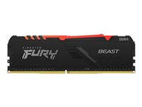 Kingston FURY Beast RGB - DDR4 - modul - 8 GB - DIMM 288-pin - 3600 MHz / PC4-28800 - CL17 - 1.35 V - ikke-bufret - ikke-ECC - svart KF436C17BBA/8