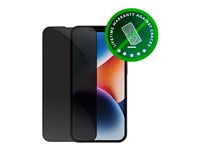 dbramante1928 Eco-shield - Skjermbeskyttelse for mobiltelefon - med personvernsfilter - rammefarge svart - for Apple iPhone 13, 13 Pro, 14, 16e ES61CL001963