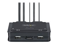 StarTech.com 2-Port USB-C Cable KVM Switch, 4K 60Hz DisplayPort Output, Compact KVM with 4ft/1.2m USB Type-C/Audio Integrated Cables, Bus Powered - Remote Push-Button/Hotkey Switching (C2-D46-UC2-CBL-KVM) - KVM / lydsvitsj - kompakt - 2 x KVM/lyd - 1 lokalbruker - stasjonær C2-D46-UC2-CBL-KVM