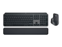 Logitech MX Keys S Combo - Tastatur- og mussett - bakbelysning - trådløs - Bluetooth LE - AZERTY - Fransk - tastsvitsj: Scissor-Key - grafitt - med Palm Rest 920-011607
