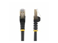 StarTech.com 7.5m CAT6A Ethernet Cable, 10 Gigabit Shielded Snagless RJ45 100W PoE Patch Cord, CAT 6A 10GbE STP Network Cable w/Strain Relief, Black, UL Certified Wiring/TIA - Category 6A - 26AWG (6ASPAT750CMBK) - Koblingskabel - RJ-45 (hann) til RJ-45 (hann) - 7.5 m - STP - CAT 6a - formstøpt, uten hindringer - svart 6ASPAT750CMBK