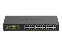 NETGEAR GS324P - Switch - ikke-styrt - 16 x 10/100/1000 (PoE+) + 8 x 10/100/1000 - rackmonterbar, stasjonær - PoE+ (190 W) GS324P-100EUS