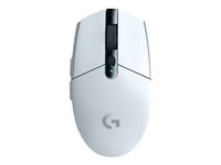 Logitech G G305 - Mus - optisk - 6 knapper - trådløs - 2.4 GHz - USB trådløs mottaker - hvit 910-005292