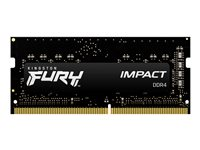 Kingston FURY Impact - DDR4 - modul - 32 GB - SO DIMM 260-pin - 3200 MT/s / PC4-25600 - CL20 - 1.2 V - ikke-bufret - ikke-ECC - svart KF432S20IB/32