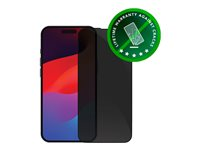 dbramante1928 Eco-shield - Skjermbeskyttelse for mobiltelefon - med personvernsfilter - rammefarge svart - for Apple iPhone 15 Pro ES61CL001961
