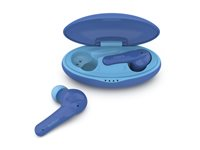 Belkin SoundForm Nano for Kids - True wireless-hodetelefoner med mikrofon - i øret - Bluetooth - blå PAC003BTBL