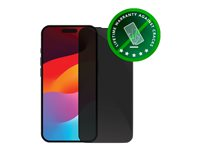 dbramante1928 Eco-shield - Skjermbeskyttelse for mobiltelefon - med personvernsfilter - rammefarge svart - for Apple iPhone 15 Plus ES67CL001960