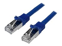 StarTech.com 5m CAT6 Ethernet Cable, 10 Gigabit Shielded Snagless RJ45 100W PoE Patch Cord, CAT 6 10GbE SFTP Network Cable w/Strain Relief, Blue, Wiring is UL Certified/TIA - Category 6 - 26AWG (N6SPAT5MBL) - Koblingskabel - RJ-45 (hann) til RJ-45 (hann) - 5 m - SFTP / 50 mikroner - CAT 6 - formstøpt, uten hindringer - blå N6SPAT5MBL