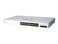 Cisco Business 220 Series CBS220-24P-4G - Switch - smart - 24 x 10/100/1000 (PoE+) + 4 x Gigabit SFP (opplink) - rackmonterbar - PoE+ (195 W) - gjenfabrikert CBS220-24P-4GUK-RF