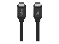 Belkin CONNECT - USB-kabel - 24 pin USB-C (hann) til 24 pin USB-C (hann) - USB 2.0 / USB 3.2 / USB4 / Thunderbolt 3 - 80 cm - USB Power Delivery (100 W) INZ001BT0.8MBK