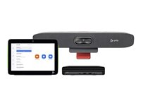 Poly Studio Small Room Bundle - For Zoom Rooms - videokonferansesett (HP Mini Conferencing PC, Poly Studio R30 video bar, Poly TC10-berøringskontroller) - Zoom Certified, Certified for Microsoft Teams - sand 9C970AA