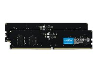 Crucial - DDR5 - sett - 16 GB: 2 x 8 GB - DIMM 288-pin - 5600 MHz / PC5-44800 - CL46 - 1.1 V - ikke-bufret - on-die ECC - svart CT2K8G56C46U5