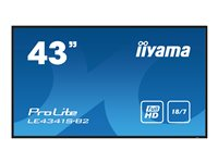 iiyama ProLite LE4341S-B2 - 43" Diagonalklasse (42.5" synlig) LED-bakgrunnsbelyst LCD-skjerm - intelligent skilting - 1080p 1920 x 1080 - svart fas med glansfinish LE4341S-B2