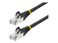 StarTech.com 2m CAT6a Ethernet Cable - Black - Low Smoke Zero Halogen (LSZH) - 10GbE 500MHz 100W PoE++ Snagless RJ-45 w/Strain Reliefs S/FTP Network Patch Cord - Koblingskabel - RJ-45 (hann) til RJ-45 (hann) - 2 m - S/FTP - CAT 6a - IEEE 802.3bt - uten hindringer, flertrådet, formstøpt, halogenfri - svart NLBK-2M-CAT6A-PATCH