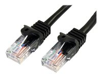 StarTech.com 1m Black Cat5e / Cat 5 Snagless Patch Cable - Koblingskabel - RJ-45 (hann) til RJ-45 (hann) - 1 m - UTP - CAT 5e - uten hindringer - svart 45PAT1MBK