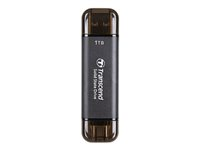 Transcend ESD310C - SSD - 256 GB - ekstern (bærbar) - USB 3.2 Gen 2x1 (USB-C kontakt) - svart TS256GESD310C