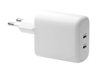 dbramante1928 re-charge - Strømadapter - 25 watt - 2 utgangskontakter (USB-C) - hvit - Europa CH25EUWH7096