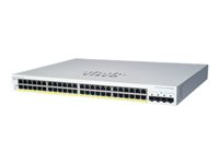 Cisco Business 220 Series CBS220-48P-4G - Switch - smart - 48 x 10/100/1000 (PoE+) + 4 x Gigabit SFP (opplink) - rackmonterbar - PoE+ (382 W) - gjenfabrikert CBS220-48P-4GUK-RF