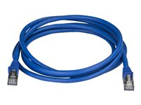 StarTech.com 2m CAT6A Ethernet Cable, 10 Gigabit Shielded Snagless RJ45 100W PoE Patch Cord, CAT 6A 10GbE STP Network Cable w/Strain Relief, Blue, Fluke Tested/UL Certified Wiring/TIA - Category 6A - 26AWG (6ASPAT2MBL) - Koblingskabel - RJ-45 (hann) til RJ-45 (hann) - 2 m - STP - CAT 6a - formstøpt, uten hindringer - blå 6ASPAT2MBL