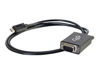 C2G USB 2.0 USB C to DB9 Serial RS232 Adapter Cable Black - USB / seriell-kabel - DB-9 (hann) til 24 pin USB-C (hann) - reversibel C-kontakt - svart 88842