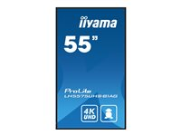 iiyama ProLite LH5575UHS-B1AG - 55" Diagonalklasse (54.6" synlig) LED-bakgrunnsbelyst LCD-skjerm - intelligent skilting - med innebygd mediespiller, SDM Slot PC - 4K UHD (2160p) 3840 x 2160 - svart ramme med matt finish LH5575UHS-B1AG