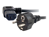 C2G Universal Power Cord - Strømkabel - power CEE 7/7 (hann) til power IEC 60320 C13 - 5 m - 90°-kontakt, formstøpt - svart - Europa 88536