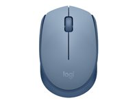 Logitech M171 - Mus - høyre- og venstrehåndet - optisk - 3 knapper - trådløs - 2.4 GHz - USB trådløs mottaker - blå/grå 910-006866