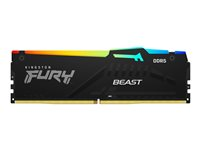 Kingston FURY Beast RGB - DDR5 - modul - 32 GB - DIMM 288-pin - 2600 MHz / PC5-41600 - CL40 - 1.25 V - ikke-bufret - on-die ECC KF552C40BBA-32