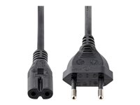 StarTech.com 2m (6ft) Laptop Power Cord, EU Plug to C7, 2.5A 250V, 18AWG, Notebook / Laptop Replacement AC Power Cord, Printer/Power Brick Cord, Europlug to IEC 60320 C7 - Laptop Charger Cable, Black (752E-2M-POWER-LEAD) - Strømkabel - Europlug (P) til power IEC 60320 C7 - AC 250 V - 2.5 A - 2 m - svart 752E-2M-POWER-LEAD
