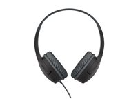 Belkin SoundForm Mini - Hodetelefoner med mikrofon - on-ear - kablet - 3,5 mm jakk, USB-C - svart AUD010HQBK