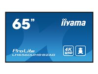 iiyama ProLite LH6560UHS-B2AG - 65" Diagonalklasse (64.5" synlig) LED-bakgrunnsbelyst LCD-skjerm - intelligent skilting - med innebygd mediespiller og trådløs mediemottaker - 4K UHD (2160p) 3840 x 2160 - Edge LED - svart ramme med matt finish LH6560UHS-B2AG