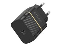 OtterBox - Strømadapter - propack - 20 watt - 3 A - PD 3.0, Apple Fast Charge, Fast Charge (24 pin USB-C) - svart 78-80868