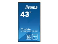 iiyama ProLite LH4341UHS-B2 - 43" Diagonalklasse (42.5" synlig) LED-bakgrunnsbelyst LCD-skjerm - intelligent skilting - 4K UHD (2160p) 3840 x 2160 - svart, glanset LH4341UHS-B2