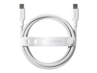 empower - USB-kabel - 24 pin USB-C (hann) til 24 pin USB-C (hann) - USB 2.0 - 48 V - 5 A - 2 m - Fast Power Charging (240W) - sølvhvit EM86681