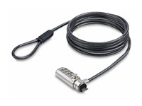 StarTech.com Slim Lock K-Slot Compatible, 6.6ft Combination Locking Cable - Sikkerhetskabellås - svart og sølv - 2 m - TAA-samsvar SSTDC4D-LAPTOP-LOCK