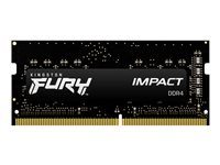Kingston FURY Impact - DDR4 - modul - 8 GB - SO DIMM 260-pin - 3200 MHz / PC4-25600 - CL20 - 1.2 V - ikke-bufret - ikke-ECC - svart KF432S20IB/8